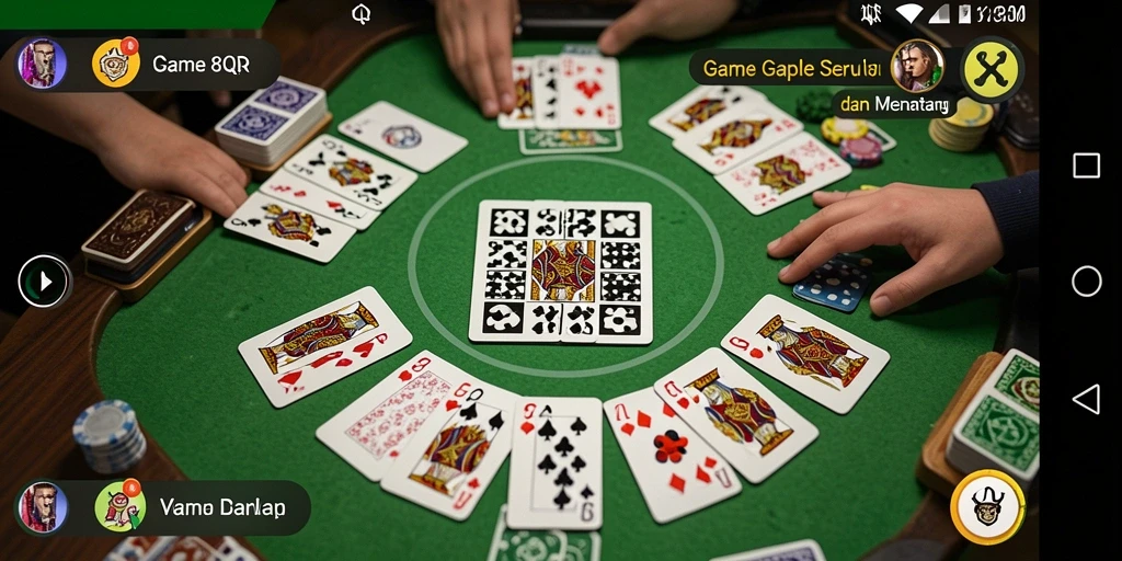 Tampilan menarik dari gameplay Gaple di 8QR.