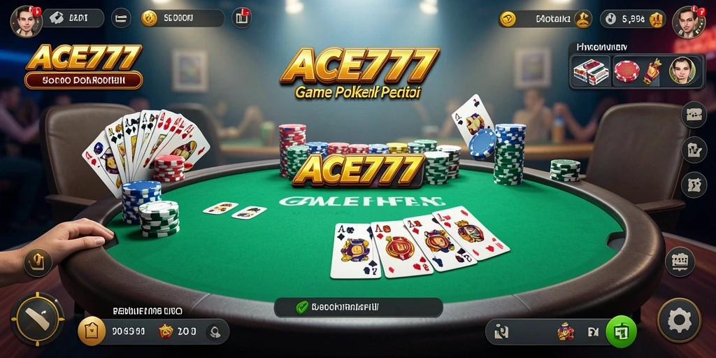 Tangkapan layar gameplay ACE777 dengan suasana poker yang seru.