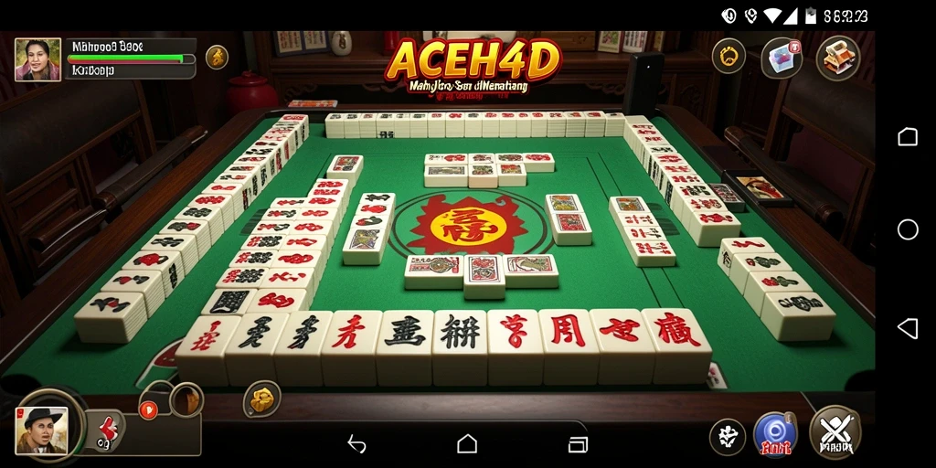 Tampilan gameplay ACEH4D yang menarik dan menantang dalam Mahjong.