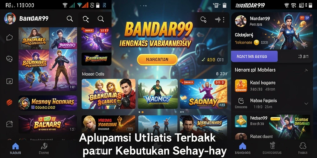 Tampilan utama aplikasi BANDAR99 dengan fitur-fitur Utilitas.