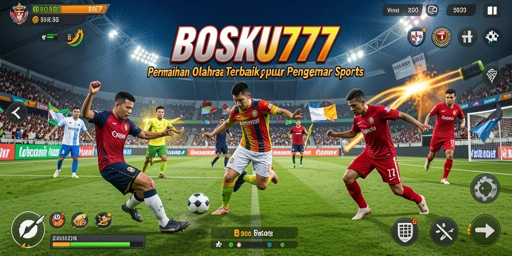 Tampilan gameplay <strong>BOSKU777</strong> menampilkan aksi olahraga yang mendebarkan.