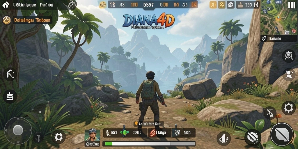Gameplay seru di dunia terbuka DIANA4D dengan pemandangan menakjubkan.