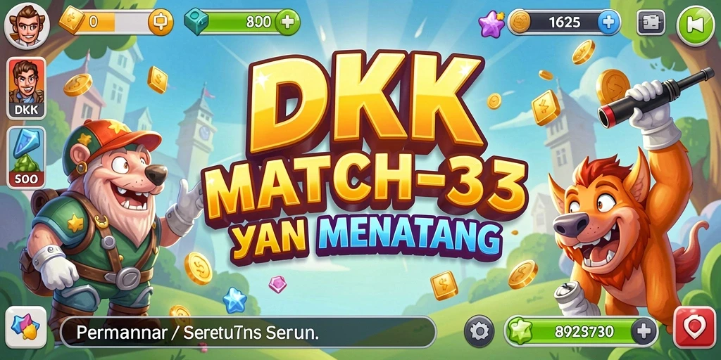 Gameplay seru DKK dengan batu permata berwarna-warni.