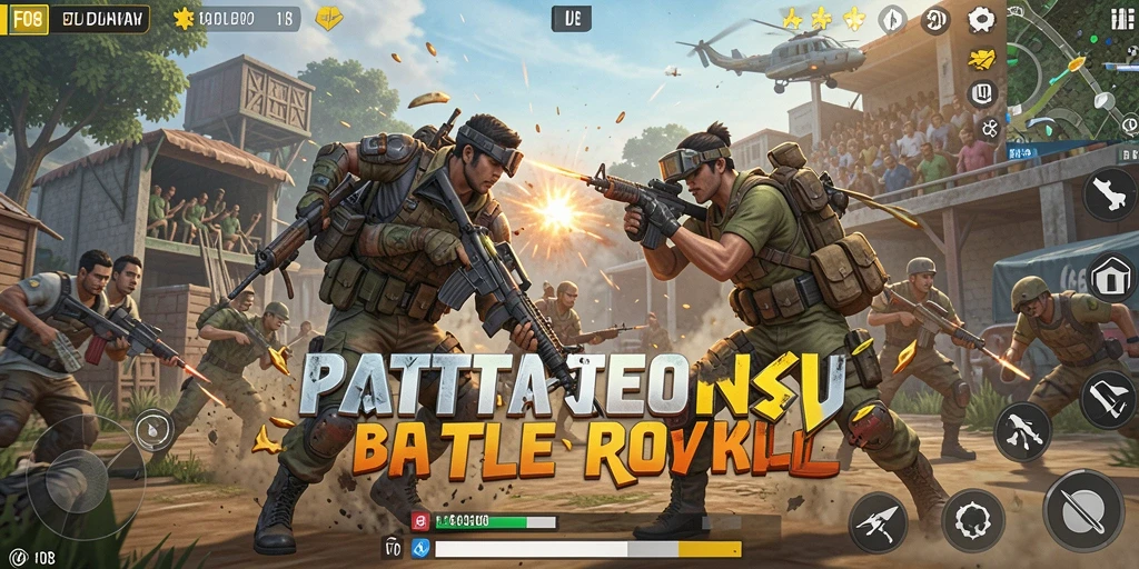 Tampilan berkualitas tinggi dari pertempuran di F08 Battle Royale.