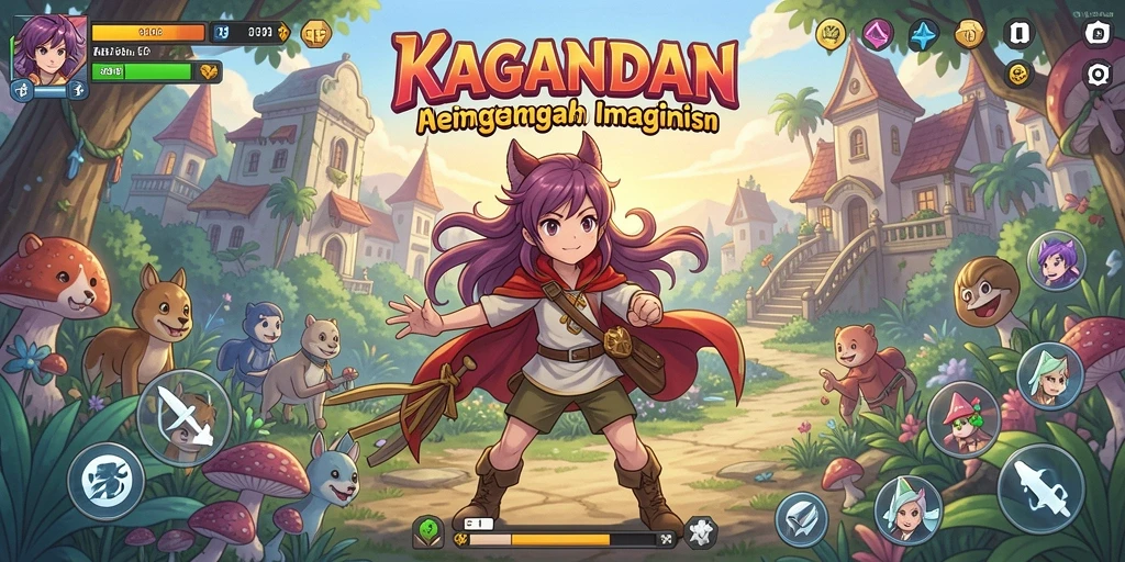 Tampilan gameplay menarik di KAGANDAN dengan karakter anime ikonik.