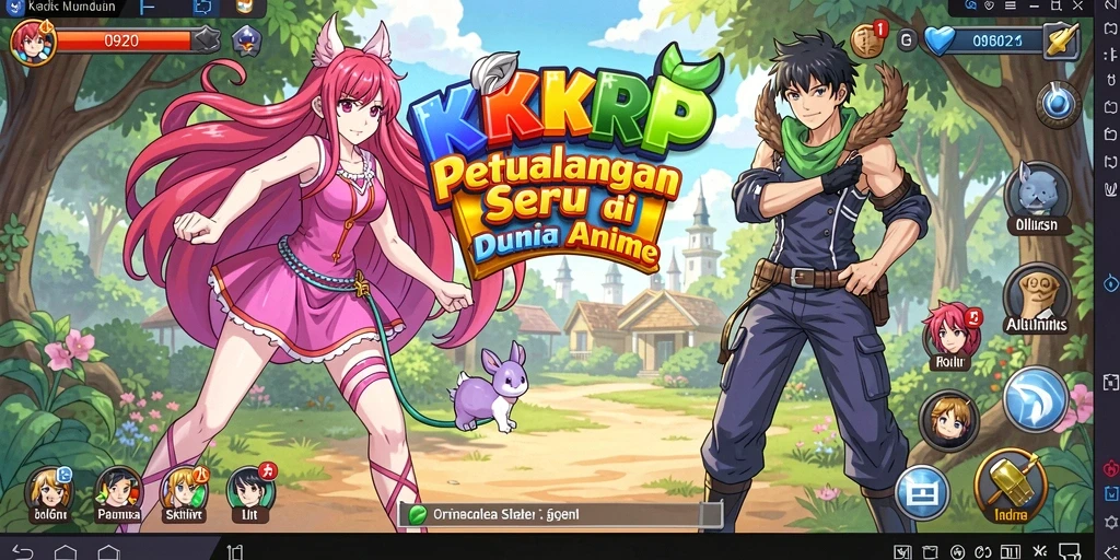 Gameplay menarik dengan karakter anime yang penuh warna.