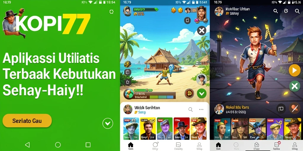 Screenshot KOPI77 menunjukkan antarmuka aplikasi yang intuitif dan fungsional.