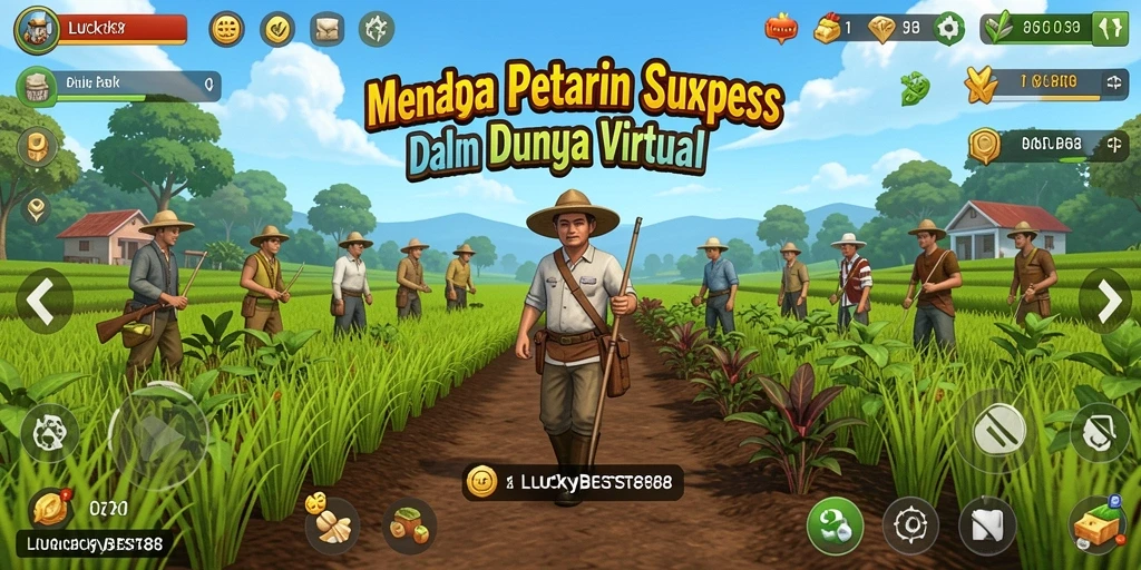 Tampilan gameplay seru LUCKYBEST88 dengan aktivitas bertani yang menyenangkan.