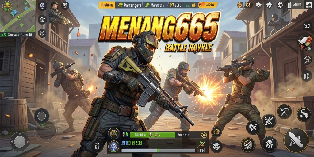 Tampilan memukau dari aksi seru dalam <strong>MENANG666</strong> pada mode Battle Royale.