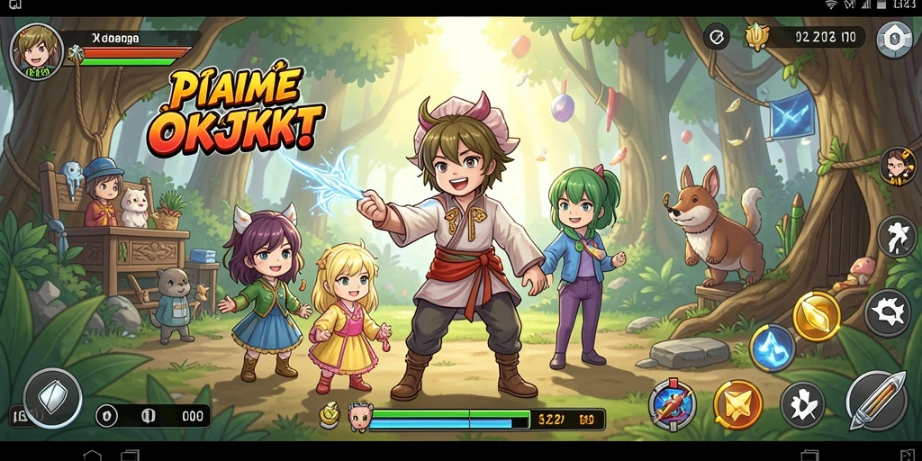 Tampilan gameplay OKJKT dengan karakter anime yang memukau.
