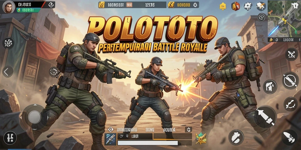 Tampilan gameplay Battle Royale yang mendebarkan di POLOTOTO.