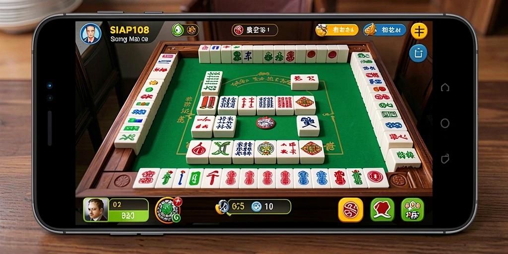 Screenshot SIAP108 menampilkan papan Mahjong yang penuh warna dan gameplay yang seru.
