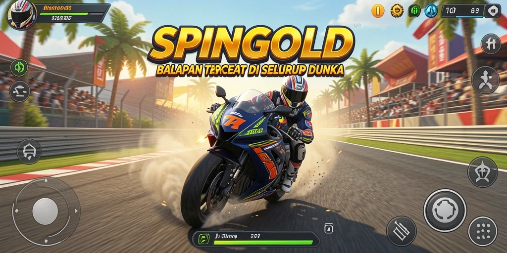 Gameplay menegangkan saat balapan motor di SPINGOLD.
