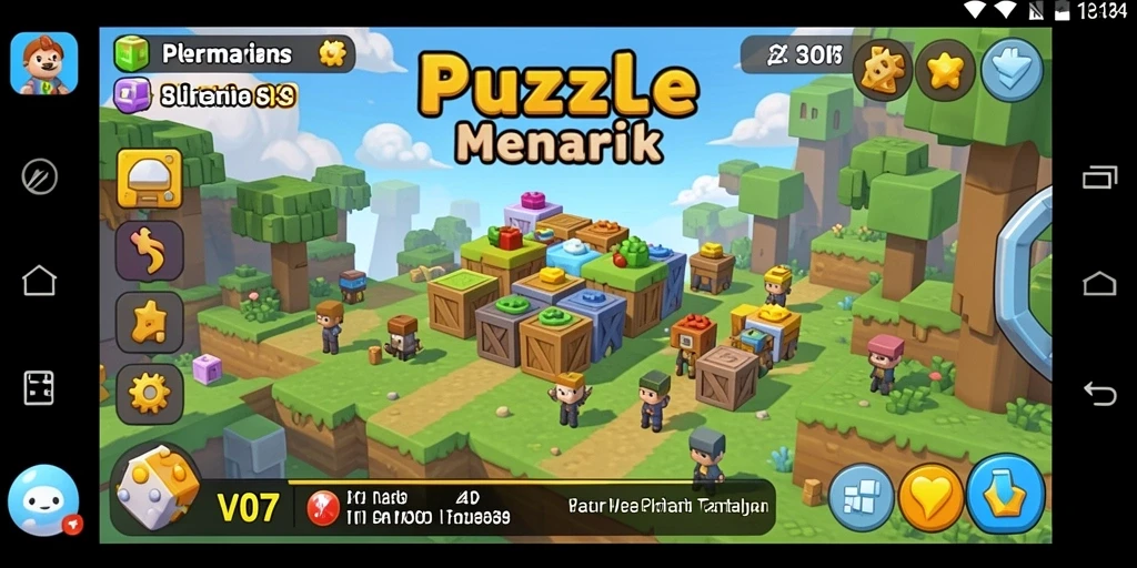 Tampilan gameplay V07 yang menyejukkan dan penuh warna.