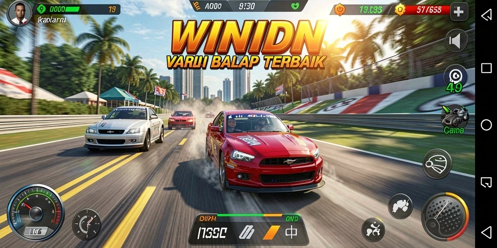 Gameplay balap yang mendebarkan di WINIDN.